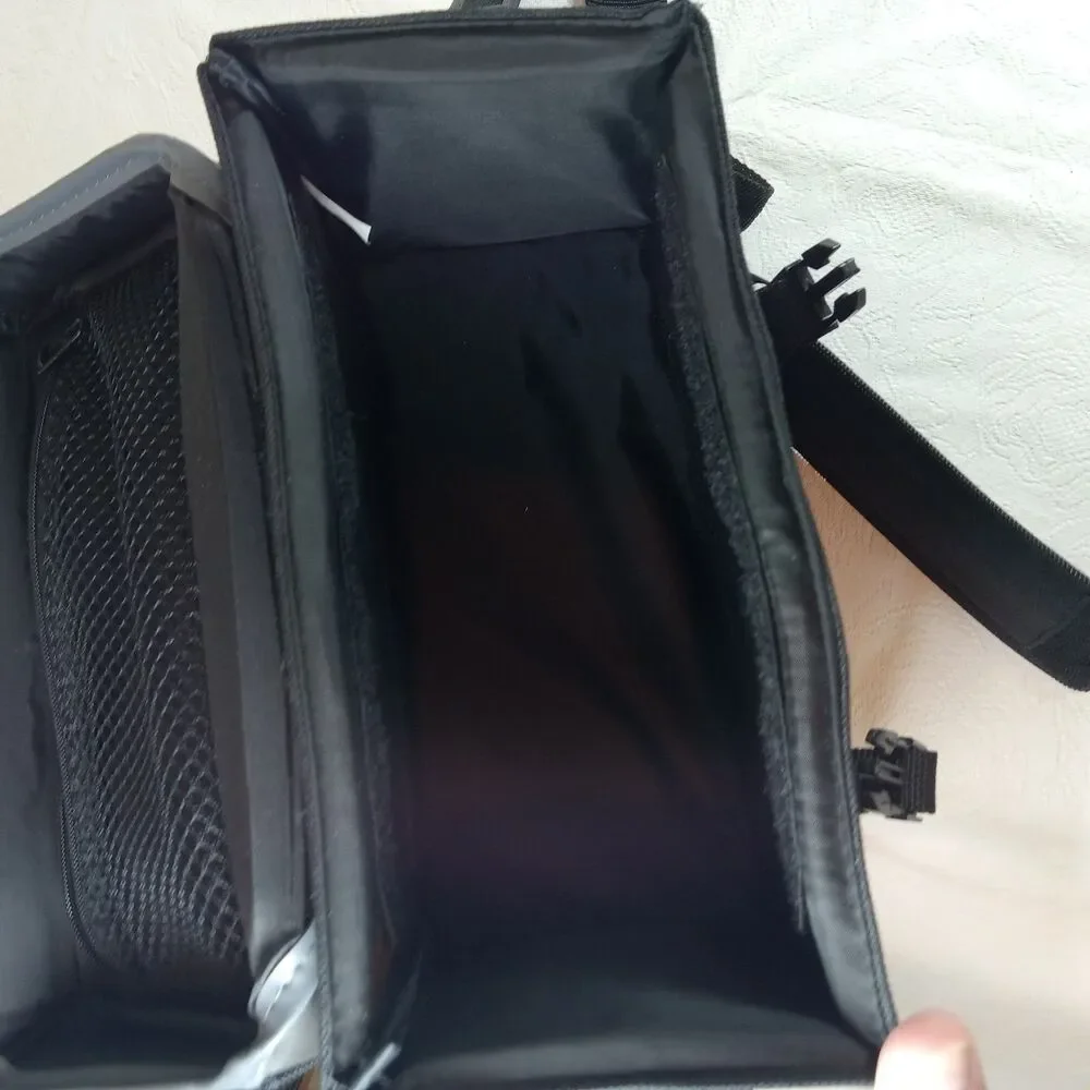 AMBICO Black & Gray Padded Camera Bag Shoulder Strap Carry Handle with Pouch